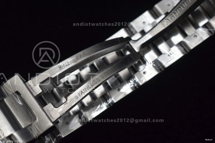 SS 01 on A1887 Chrono Best Black Calibre Dial Bracelet SS XF Strap 1:1 Edition Heuer 0209